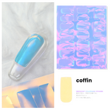 Coffin Iridescent Cellophane Nail Stickers