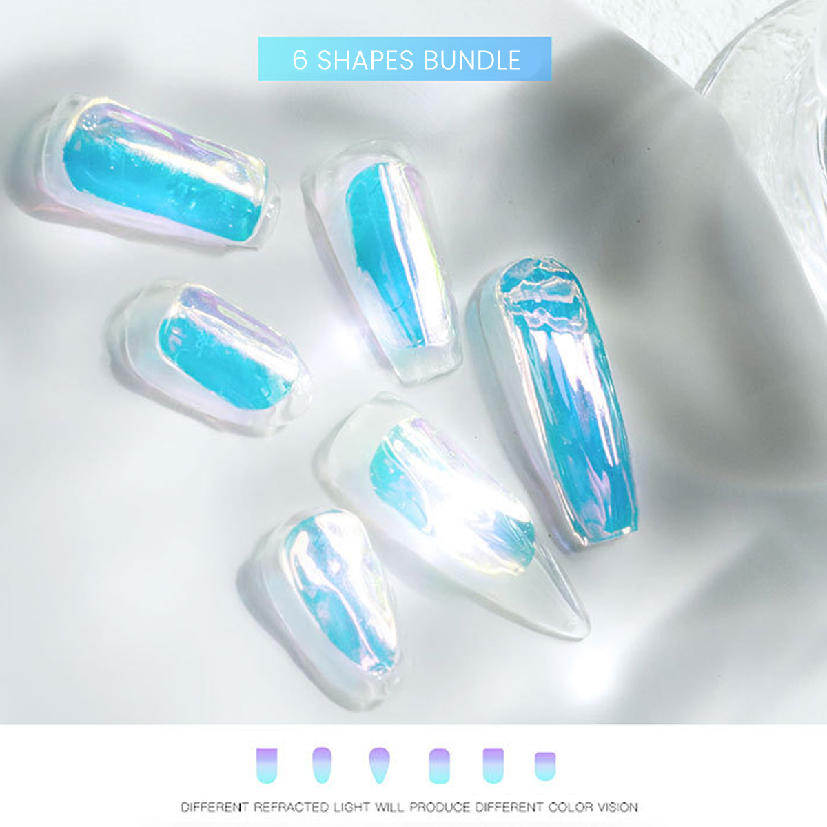 Iridescent Cellophane Nail Stickers 