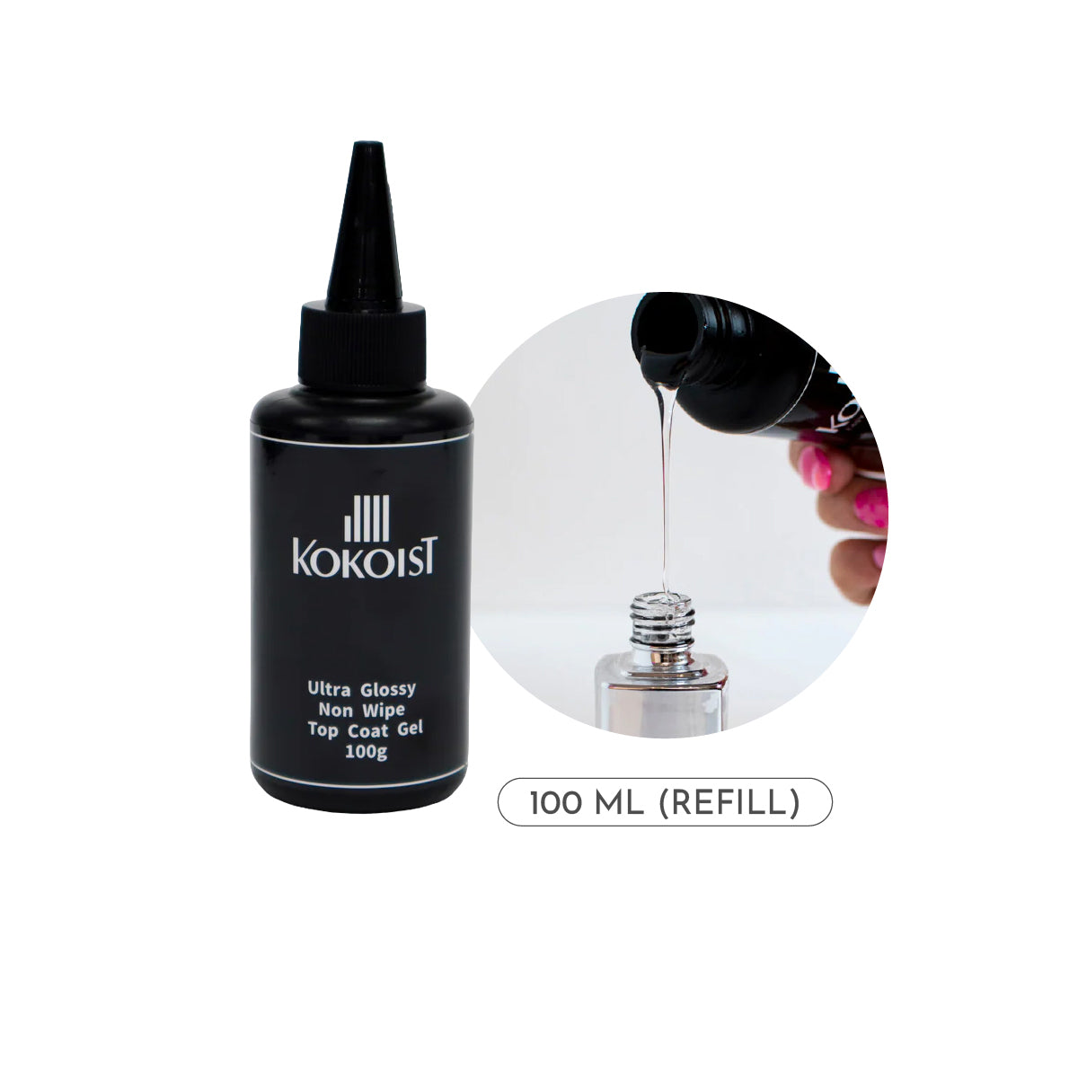 KOKOIST Ultra Glossy Non-wipe Top Coat Gel Refill