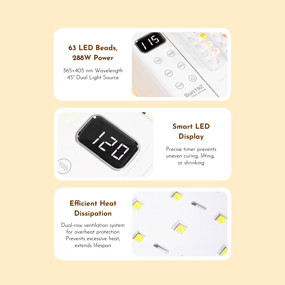 Large UV/ LED Nail Lamp for Press On Nails
