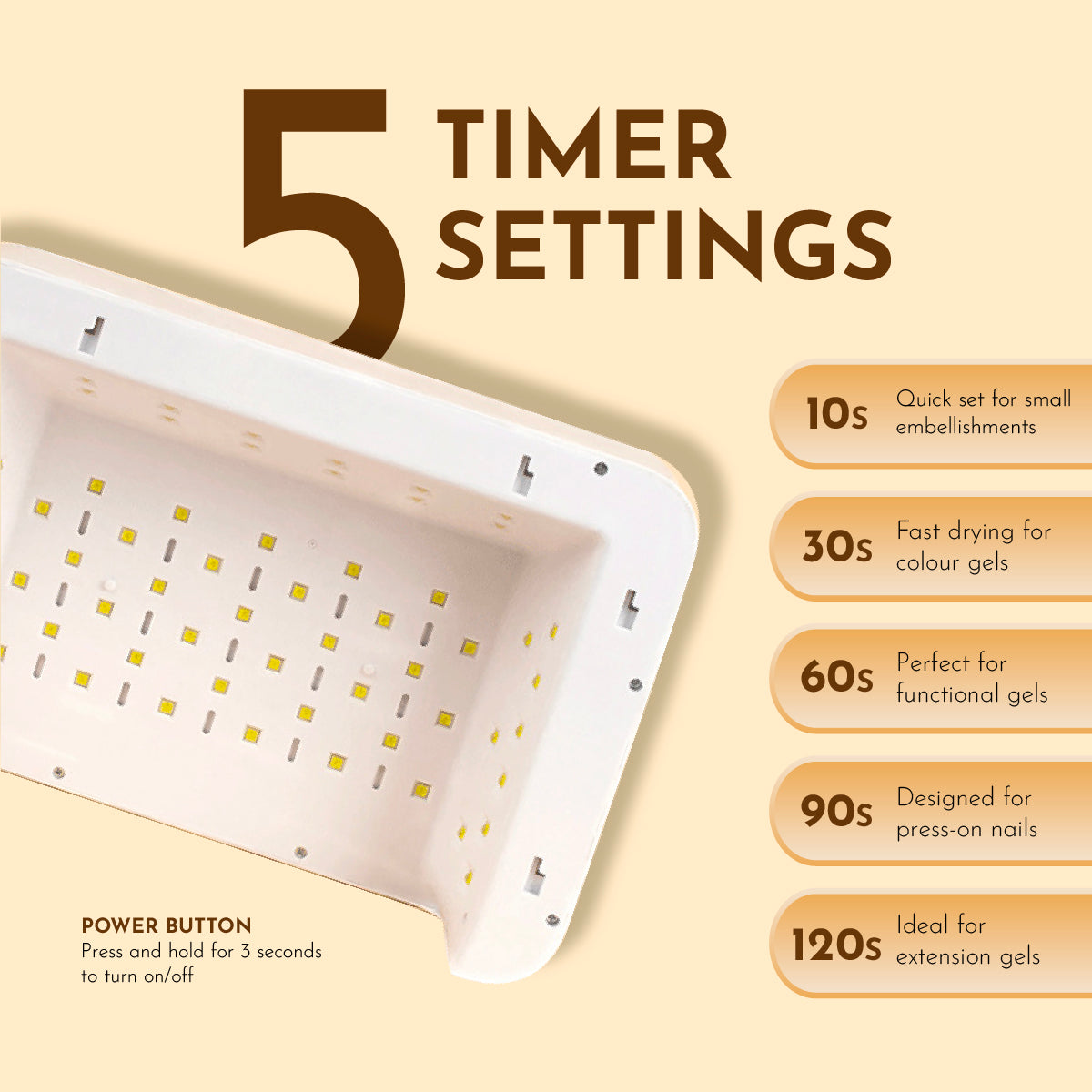 Large UV/ LED Nail Lamp for Press On Nails
