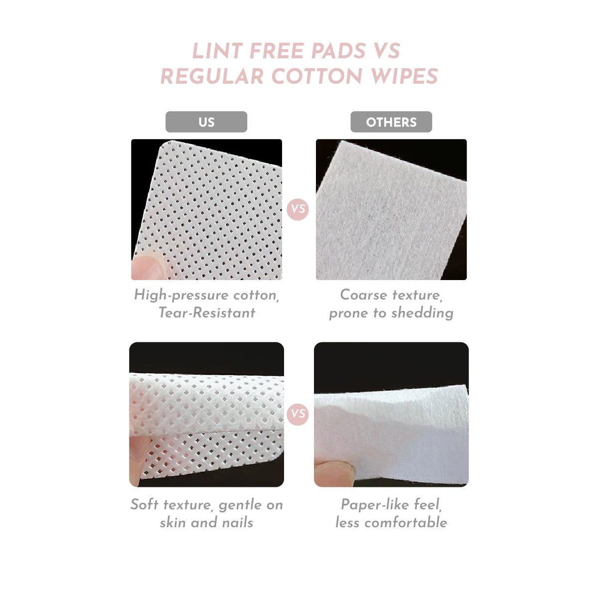 Perforated Cotton Lint Free Remover Pads/ 300pcs