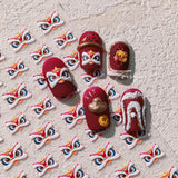 CNY Lion Dance 5D Nail Art Stickers