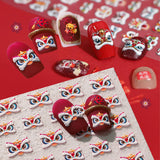 CNY Lion Dance 5D Nail Art Stickers