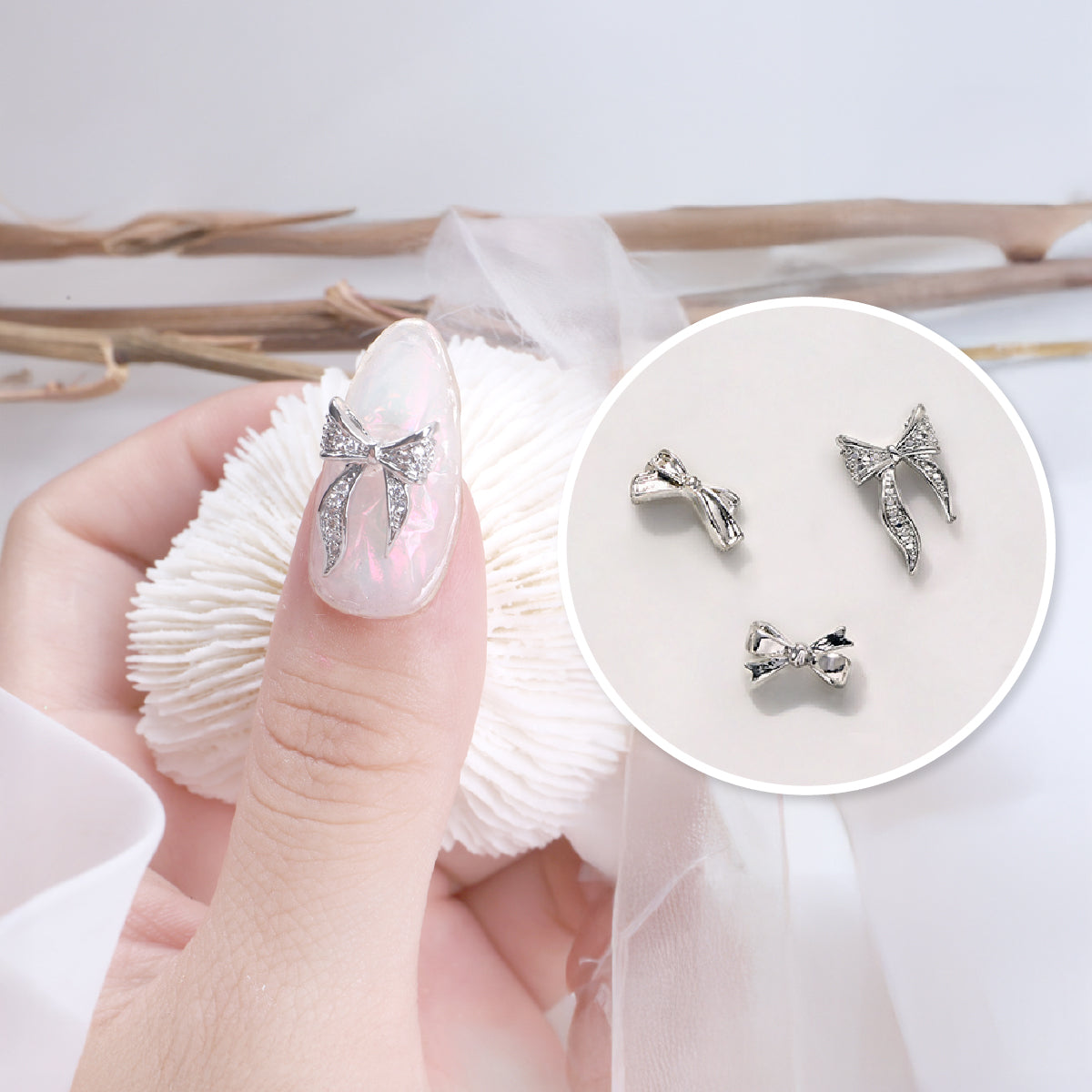 Luxe Ribbon Nail Charms / Pack of 5