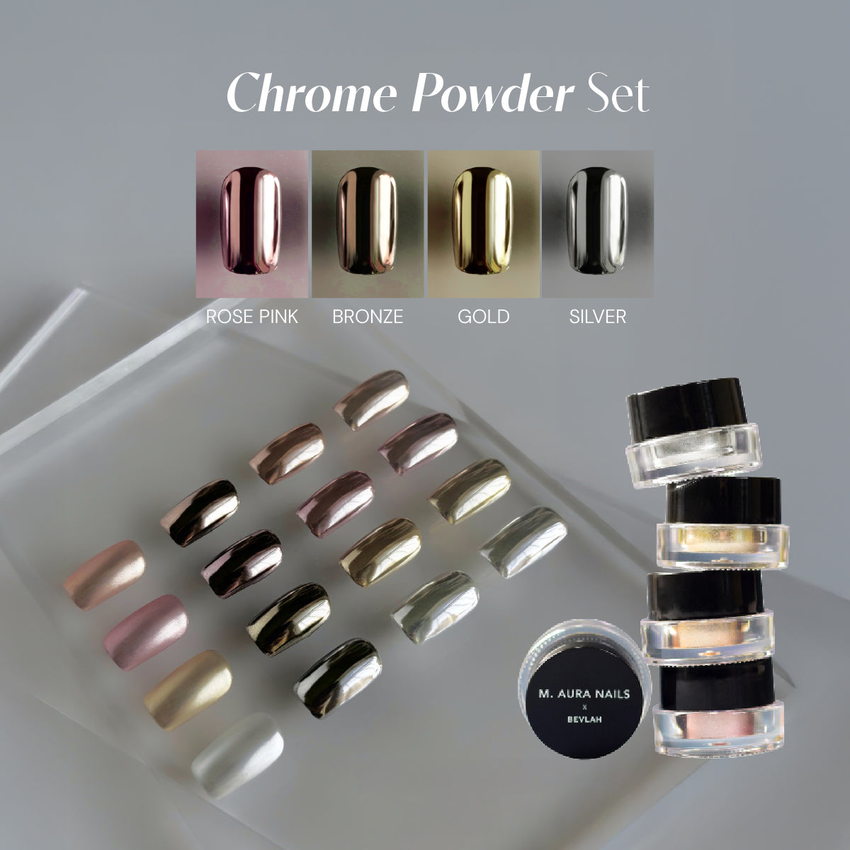 Bevlah × M.AURA Signature Chrome Nail Art Kit