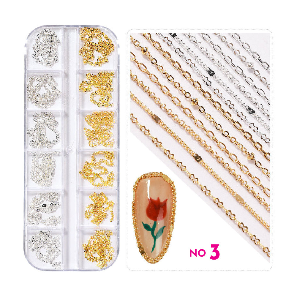 Nail Art Chains Mix Set / 12 Designs