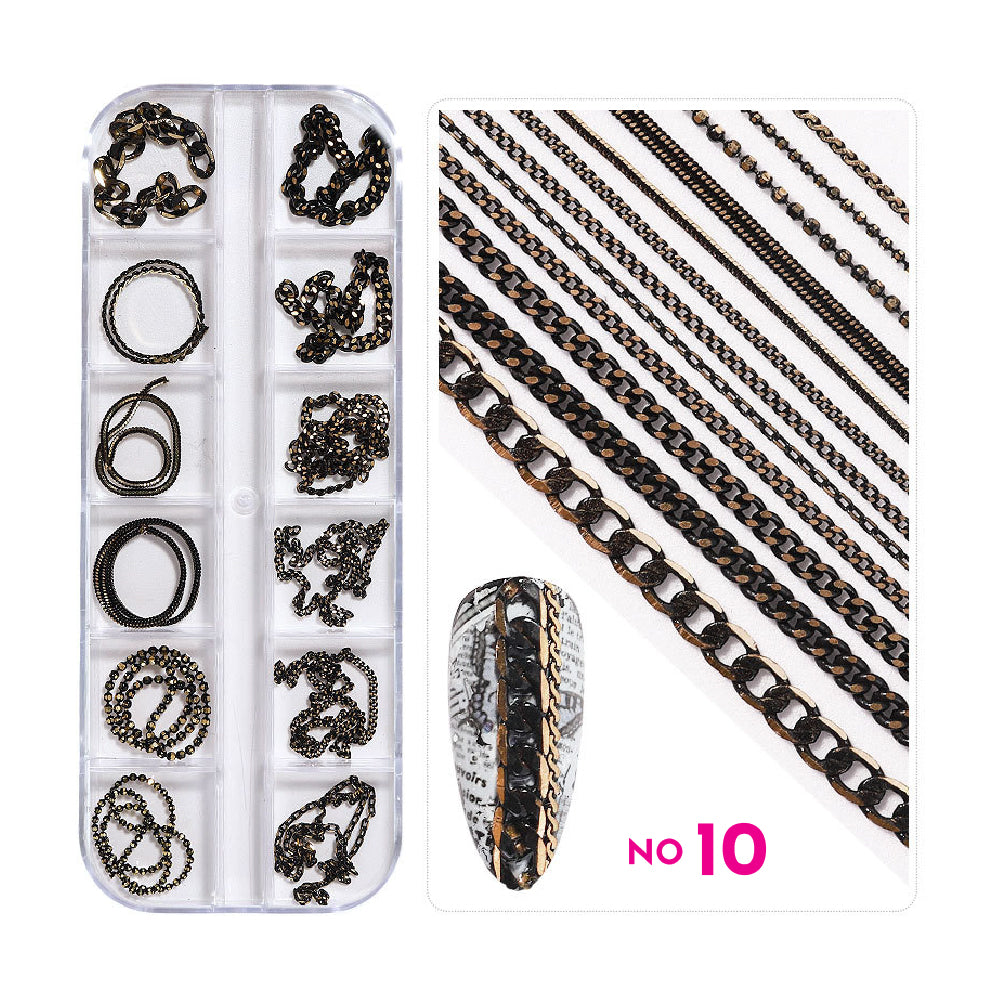 Nail Art Chains Mix Set / 12 Designs