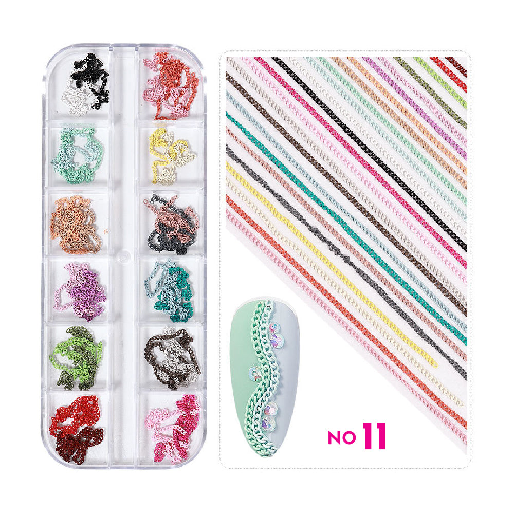 Nail Art Chains Mix Set / 12 Designs