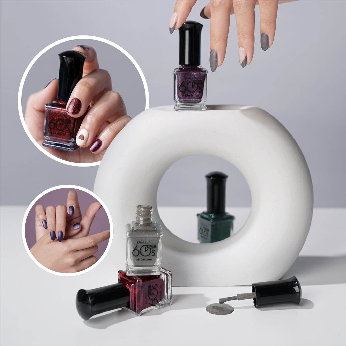 WithShyan Korea Nail Polishes Dries in 60s - Matte & Shimmer Collection
