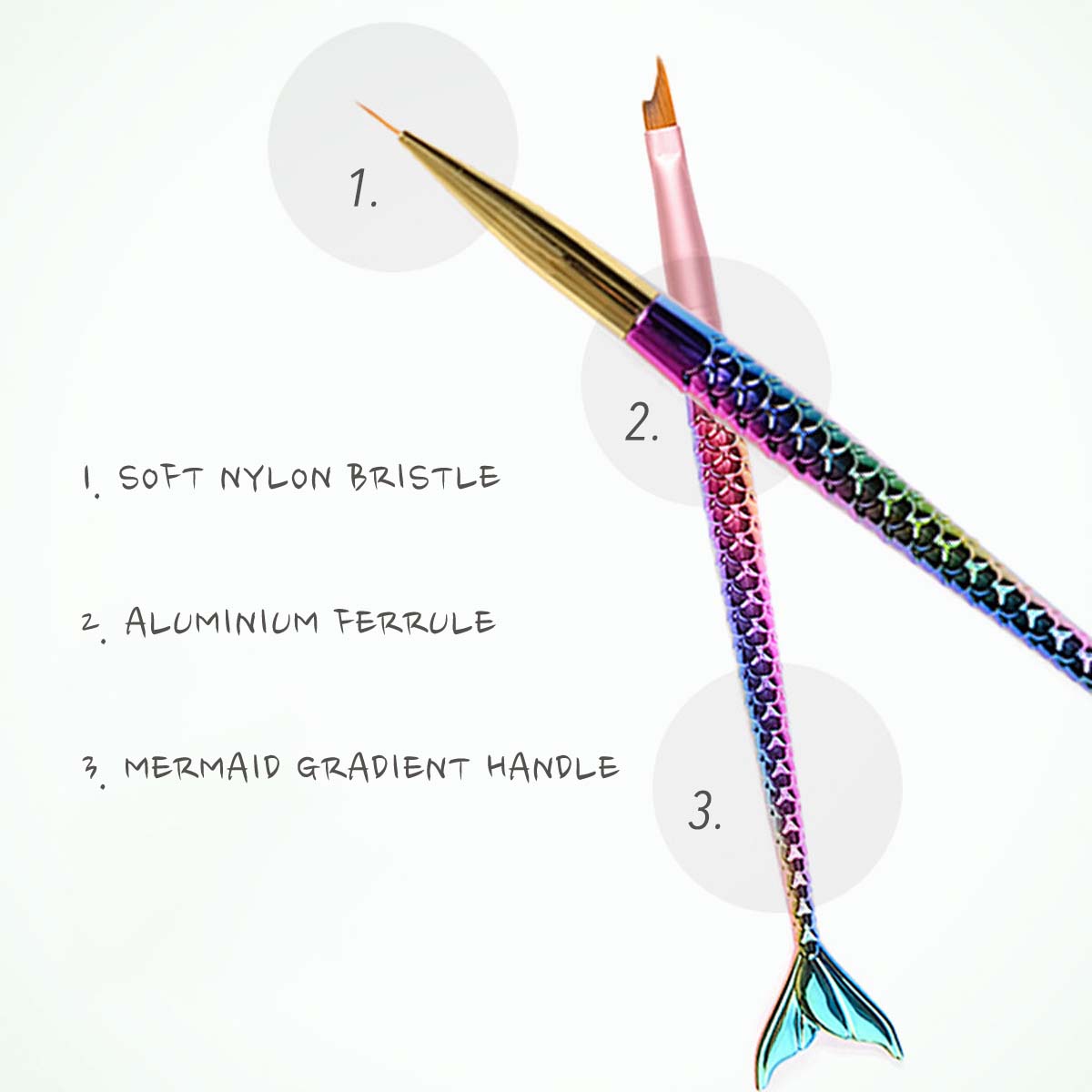 Mermaid Tail Nail Art Brushes