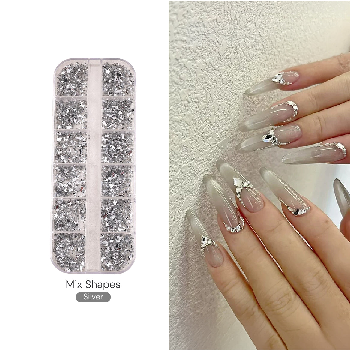 Mix Shapes Flat Back Resin Nail Decos