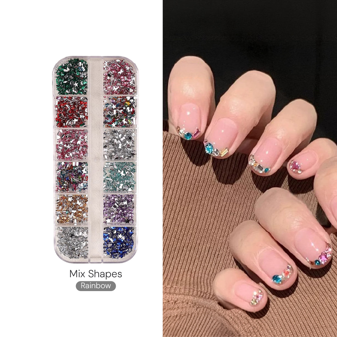 Mix Shapes Flat Back Resin Nail Decos