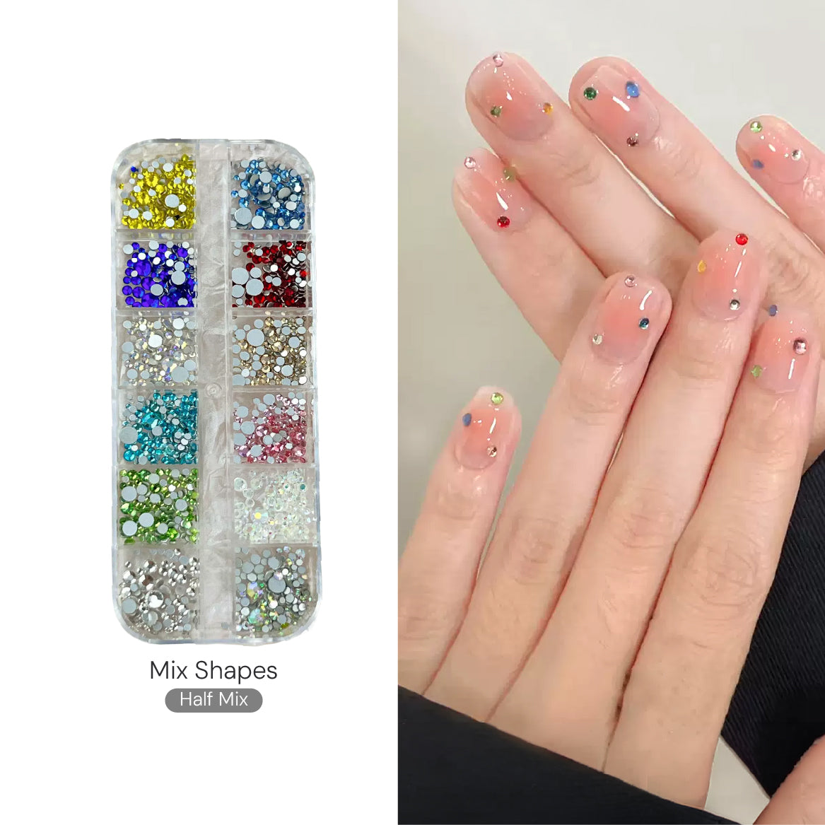 Mix Shapes Flat Back Resin Nail Decos