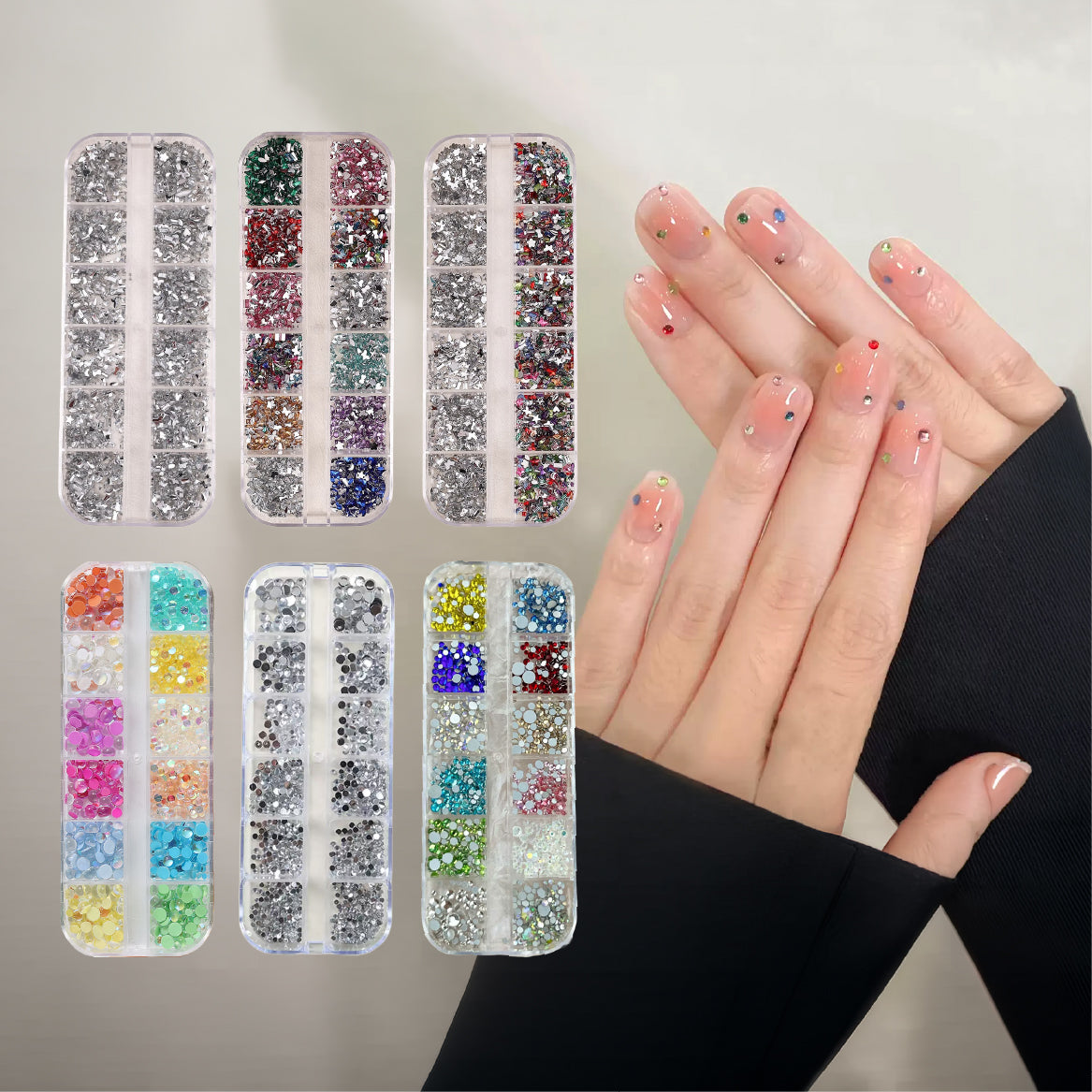 Mix Shapes Flat Back Resin Nail Decos