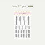 French Nail Tips Stencils Stickers