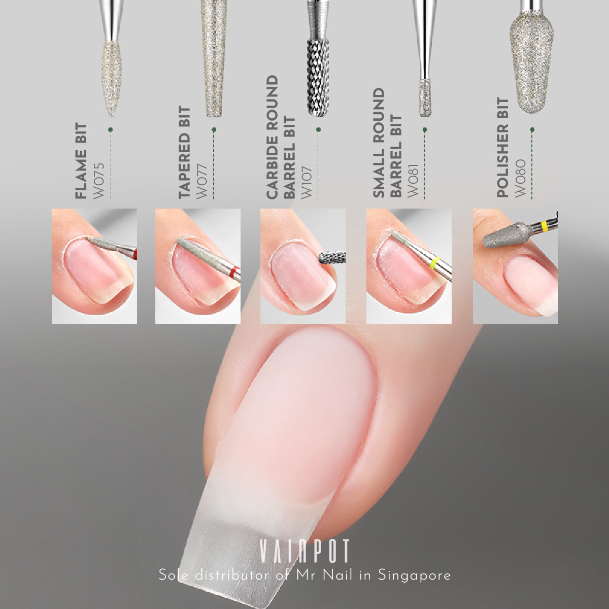 Mr Nail Diamond/ Carbide Nail Drill Bits Set