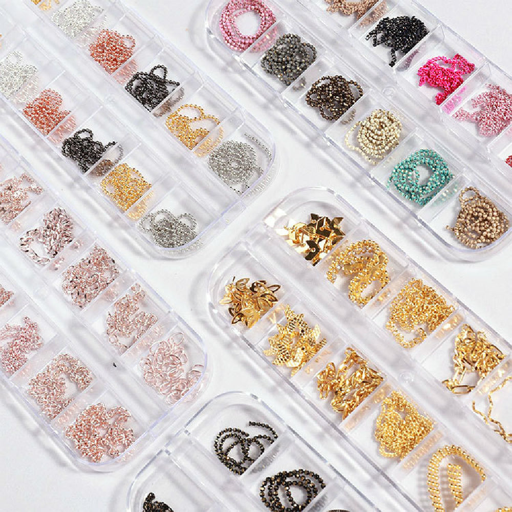 Nail Art Chains Mix Set / 12 Designs