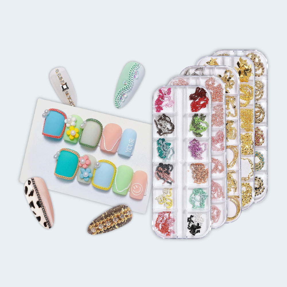 Nail Art Chains Mix Set / 12 Designs