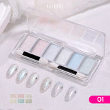 6-in-1 Pearlescent Shimmer Creamy Powder Nail Art Palette