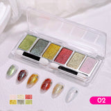 6-in-1 Pearlescent Shimmer Creamy Powder Nail Art Palette