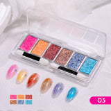 6-in-1 Pearlescent Shimmer Creamy Powder Nail Art Palette