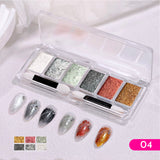 6-in-1 Pearlescent Shimmer Creamy Powder Nail Art Palette