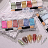 6-in-1 Pearlescent Shimmer Creamy Powder Nail Art Palette