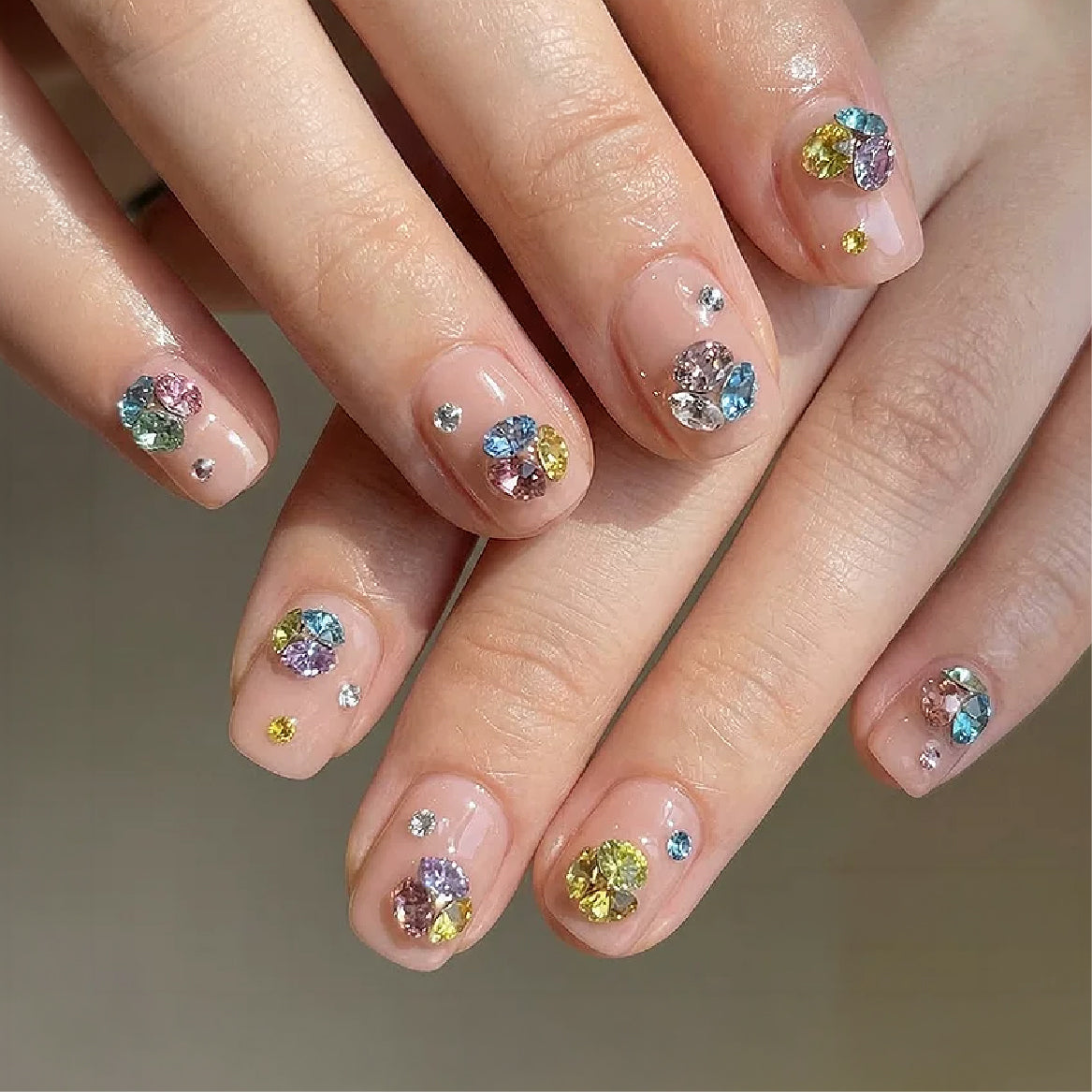Pointed Back Gems Rhinestones Mix