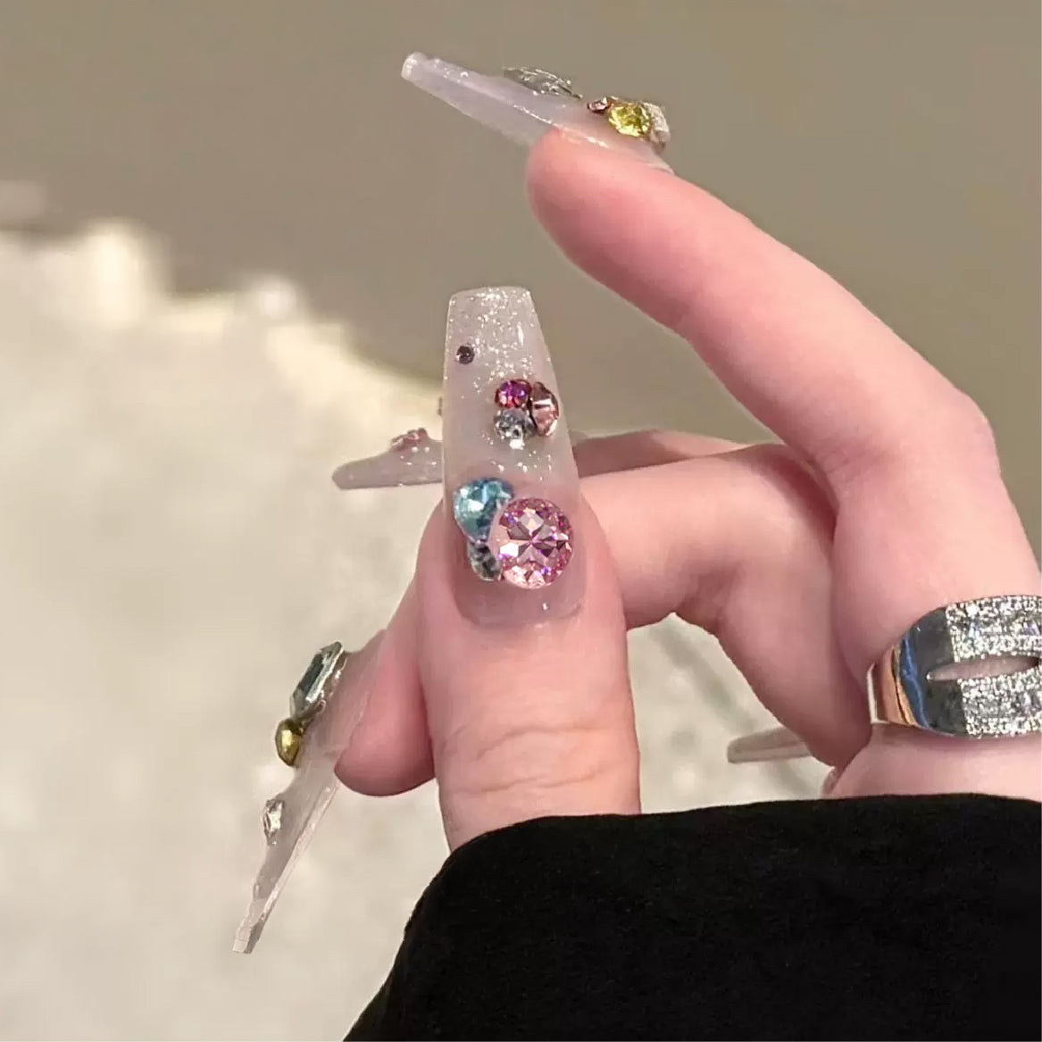 Pointed Back Gems Rhinestones Mix