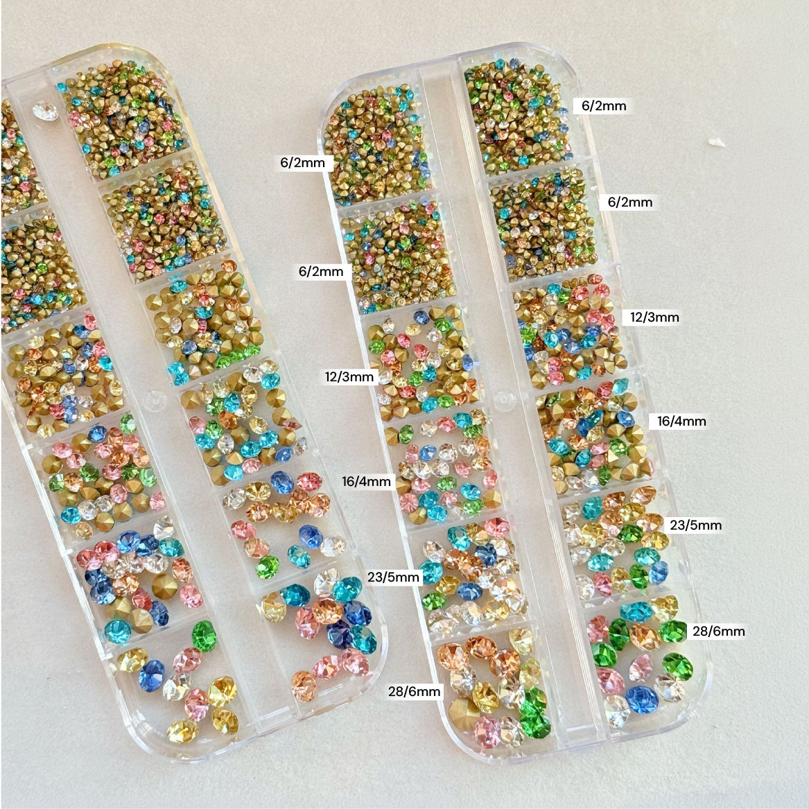 Pointed Back Gems Rhinestones Mix