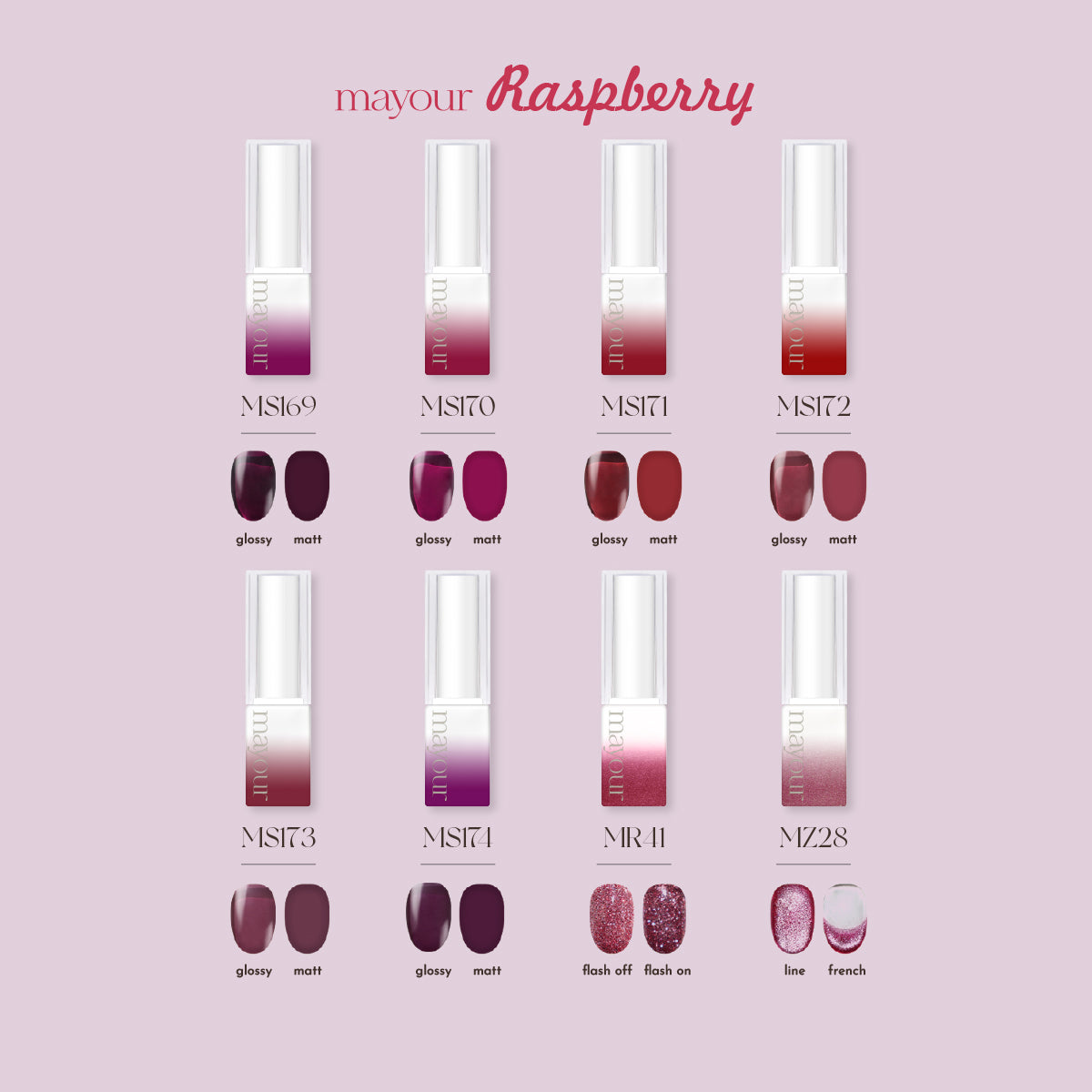 MAYOUR 8 Colours Raspberry