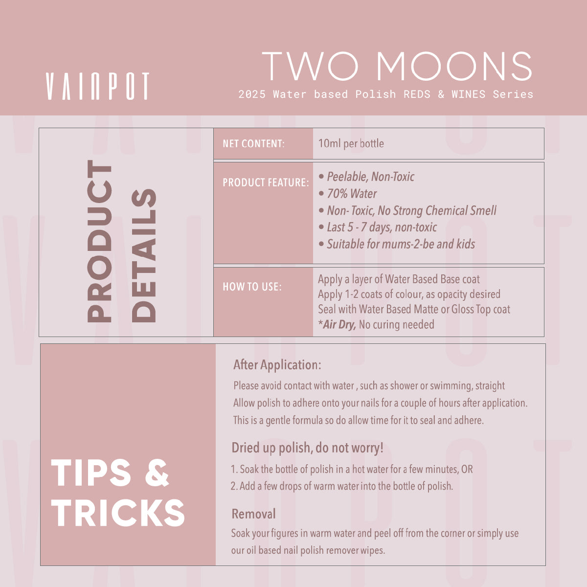 Water Based Nail Polish - Reds & Wines