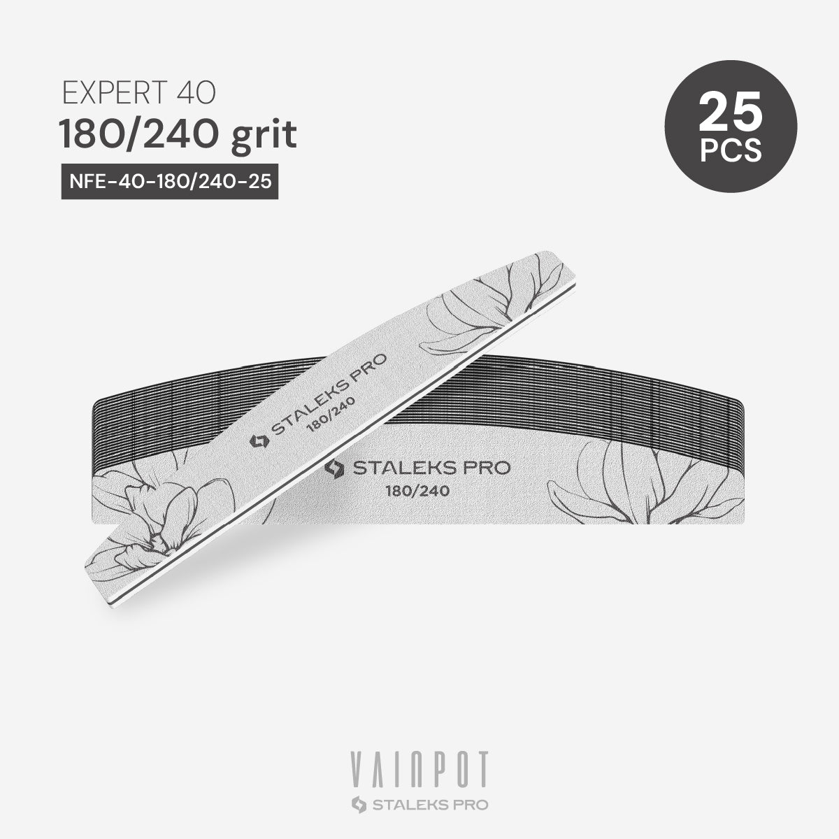 Expert 40 Crescent Mineral Nail File / 6 Grits (25pc)