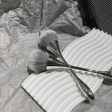 Silver Kabuki Nail Duster Brush