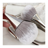 Silver Kabuki Nail Duster Brush