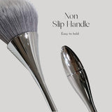 Silver Kabuki Nail Duster Brush