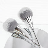 Silver Kabuki Nail Duster Brush