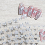 Silver Refractive Glitter Nail Stickers/ Bundle of 6