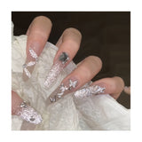 Silver Refractive Glitter Nail Stickers/ Bundle of 6