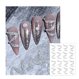 Silver Refractive Glitter Nail Stickers/ Bundle of 6