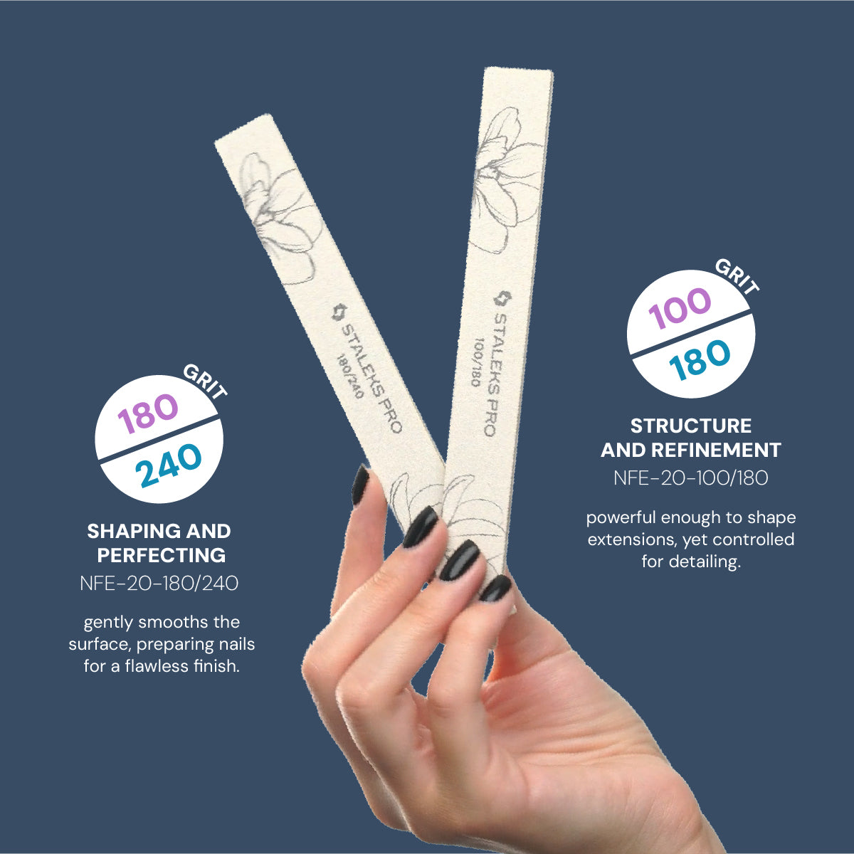 Expert 20 Straight Mineral Nail File / 2 Grits (1pc)