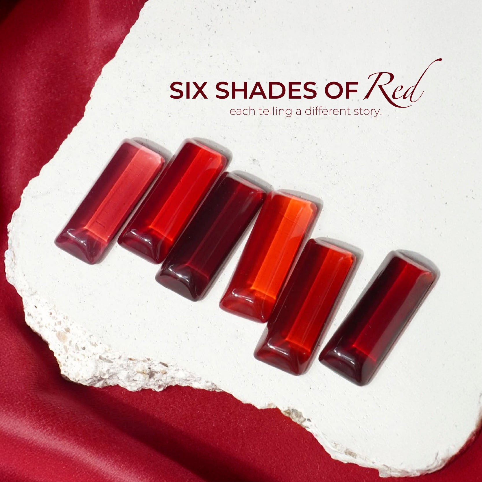 ByMuse Be Red, By Red Collection Tinted Gel Full Set / 6 Colours