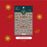 CNY Lion Dance 5D Nail Art Stickers