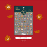 CNY Lion Dance 5D Nail Art Stickers