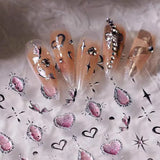 Y2K Cyber Chrome Nail Art Stickers
