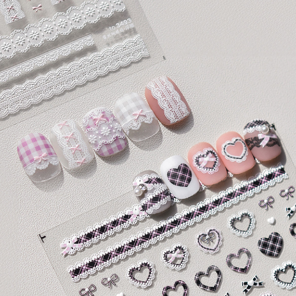 Coquette Lace Trim 5D Nail Art Stickers