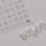 Minimalist Coquette Chrome Nail Art Stickers