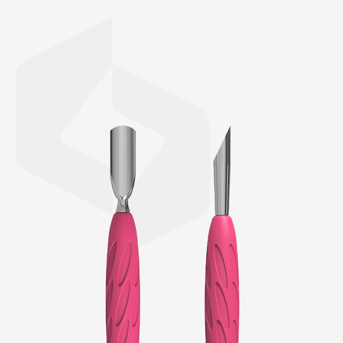 Manicure Pusher Gummy with Silicone Handle UNIQ 10 TYPE 2 (Rounded Narrow and Beveled Pusher)