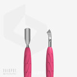 Manicure Pusher Gummy with Silicone Handle UNIQ 10 TYPE 4.2 (Rounded Narrow Pusher and Bent Blade)